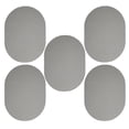 thumbnail image 1 of Furnish My Place Abstract Contemporary Geometrical View Square Pattern Modern Plush Two Tone High Low Pattern Rug, Home Decor Mat, Made in USA - Framed Grey, 2' x 3' Oval - Set of 5, 1 of 5