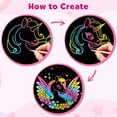 thumbnail image 3 of Set de manualidades con papel rascado ZMLM Rainbow Magic, paquete de 2 unidades para niñas, 3 of 6
