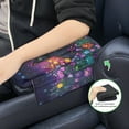 thumbnail image 6 of Renewold Black Cat Floral Galaxy Auto Center Console Cover Non-slip Soft Armrest Storage Box Mat Scratch Resistant Middle Console Cover Arm Rest Pad Car Interior Decor Accessories, 6 of 9