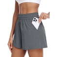 thumbnail image 2 of NELEUS Womens Athletic Shorts High Waist Running Short Gym Workout Shorts with Pockets 5" Sports Shorts,Light Gray,US Size XL, 2 of 5