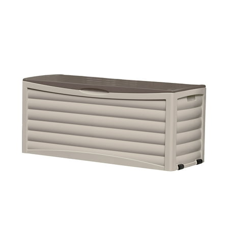 Suncast 73-Gal. Weather-Resistant Resin Outdoor Patio Storage Box, Light Taupe