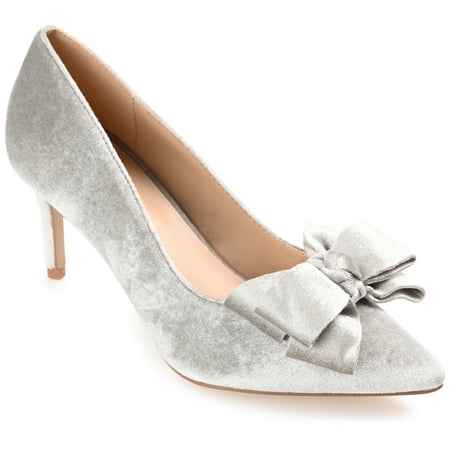 

Journee Collection Womens Crystol Wide Width Slip On Low Stiletto Pointed Toe Pumps