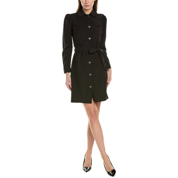 Nanette Nanette Lepore womens  Midi Shirtdress, 14, Black