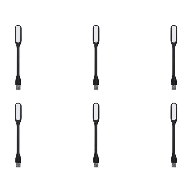 Lámpara LED USB, minilámpara USB flexible para batería externa, portátil y notebook (negra)