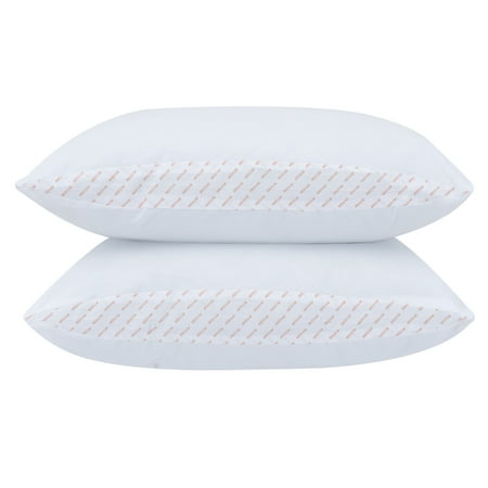 Mainstays Medium Support Pillow, Set of 2, Standard, 200 Thread Count Cotton