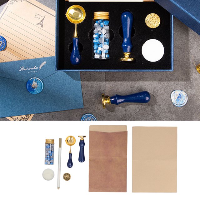 Kit De Letras De Cera De Sellado, Kit De Sellos De Cera Con De Madera Transparente Para Cierres De Sobres