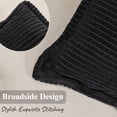 thumbnail image 5 of Corduroy Throw Pillows, Yamaziot 18"x18" Decorative Pillow Cushion with Pillow Insert for Sofa, Bed, Living Room, Black 4 Pack, 5 of 6