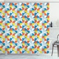 thumbnail image 1 of Geometric Shower Curtain, Bauhaus Inspired Intersected Circular Shapes of Color Blocks and Dotted Lines, Fabric Bathroom Set with Hooks, 69W X 70L Inches, Multicolor, by Ambesonne, 1 of 3