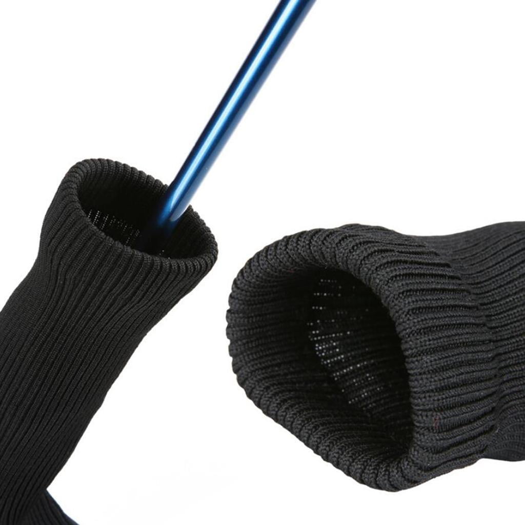 funtasica 3x Golf Covers Driver Covers for Head with Long Neck Headcover for Women Men , Black