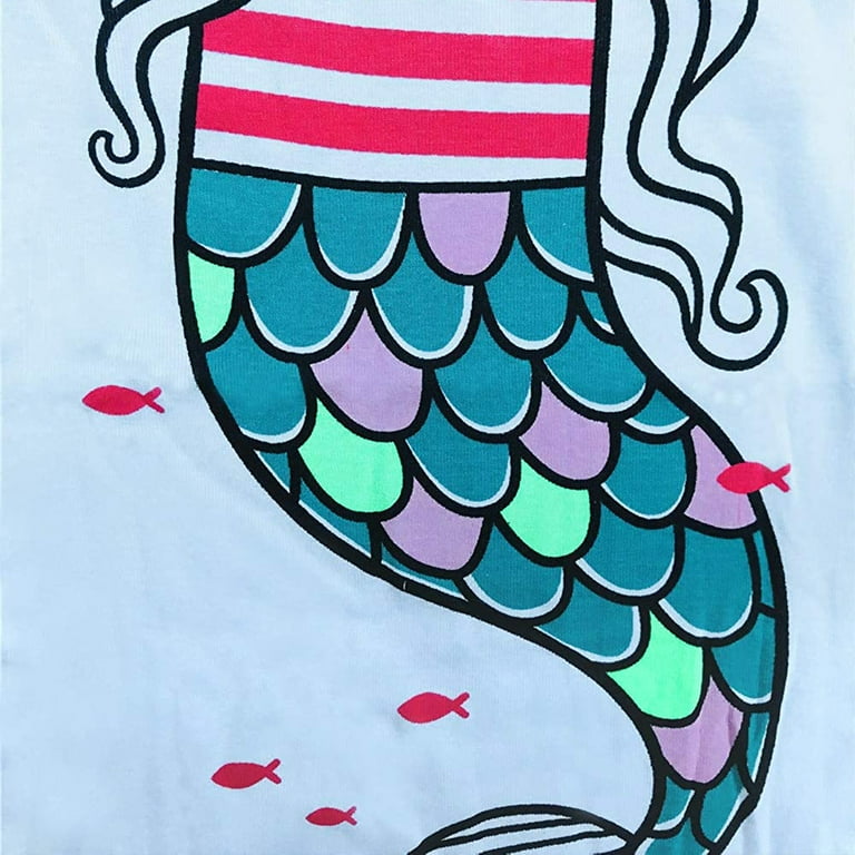 Herrnalise Toddler Kids Baby Boys Girls Mermaid Pajamas Pjs Sleepwear Pants Outfits Set