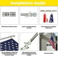 thumbnail image 4 of Junjian Flag Pole Kit with Bracket Holder, 5FT Flag Pole Holder for Outside House, Stainless Steel Wall Mounted House Flag Pole, Metal Flagpole Kit for 2x3 3x5 & 4x6 American Flag (Silver), 4 of 7
