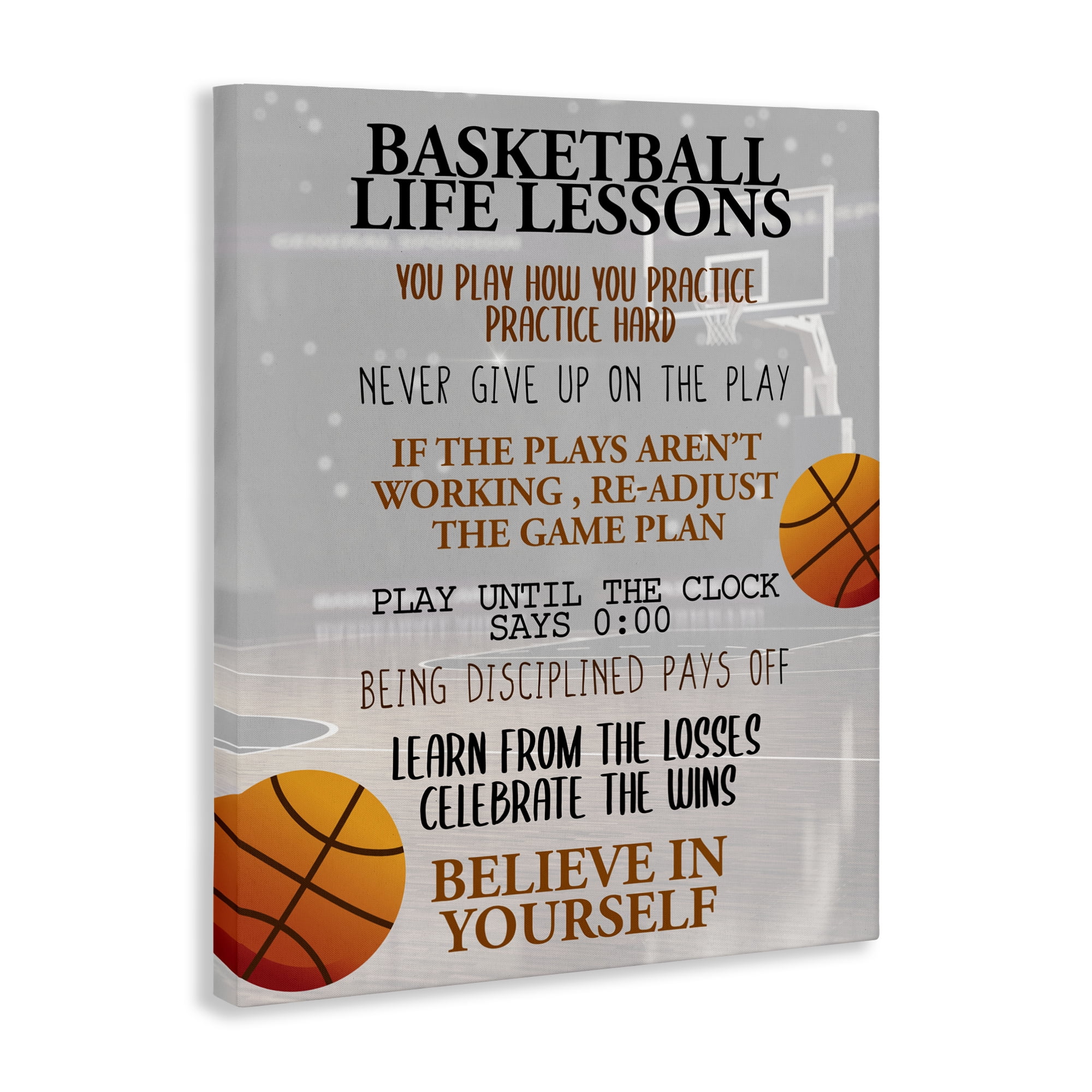 Basketball Life Lessons Canvas Wall Art, design by Kim Allen
