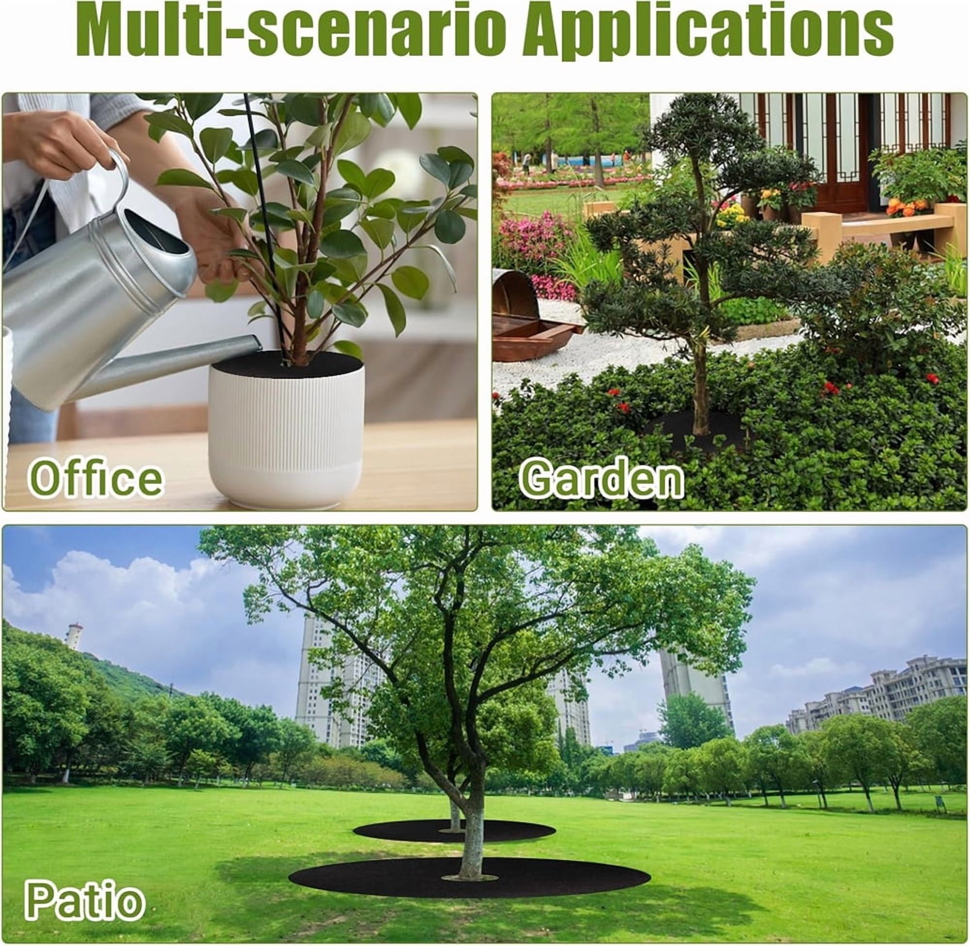 8 Pack 20.5 Inch Non-Woven Tree Mulch Ring, NOGIS Tree Protector Mat, Round Anti Grass Gardening Landscaping Fabric Cover, Reusable Tree Weed Barrier Mat for Weed Control Root Protection