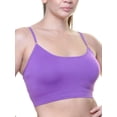 thumbnail image 2 of Angelina Women's Seamless Floral Applique Racerback Crop-Top Bralettes (12-Pack), 2 of 3