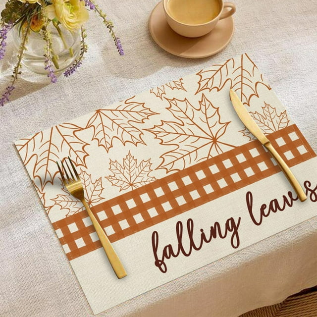 Cameland Napperons d'Automne 2 Pcs 12x18 Pouces, Décorations de Fête pour l'Action de Grâce