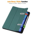 thumbnail image 2 of ShellTech Case for iPad Air 13 inch 2024 with Pencil Holder,Slim Leather Smart  Auto Wake/Sleep Cover Full Body Protective Trifold Stand Soft TPU Back Case For iPad Air 13" 2024,Darkgreen, 2 of 8