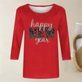 thumbnail image 4 of HongQid T-Shirts à Manches 3/4 pour Femmes, Graphiques, Décontractés, Coupe Ample, Col Ras du Cou, T-Shirts Mignons Unis, Tuniques à Manches Trois Quarts, 4 of 5