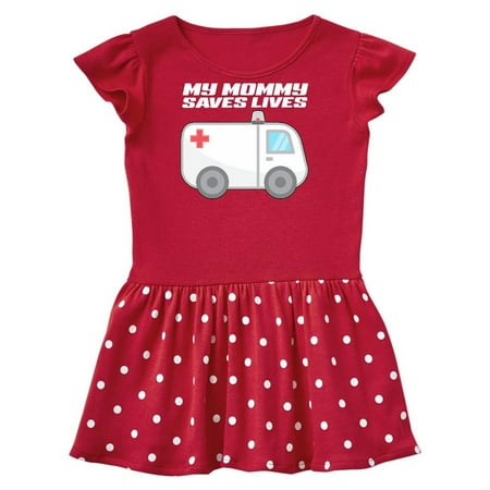

Inktastic My Mommy Saves Lives- Ambulance Gift Toddler Girl Dress