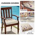 thumbnail image 3 of Outdoor Patio Cushion Covers 2 Pack Purple Flower Floral Leaves Patio Chair Cushion Covers with Ties and Zipper Branch Plant Nature Waterproof Outdoor Seat Cushion Covers for Patio Furniture 24"x24", 3 of 9