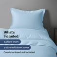thumbnail image 3 of CGK Linens 2-Piece Premium Duvet Cover Set - Twin Size Soft Comforter Cover With Zipper & Matching Pillowcases, Light Blue, 3 of 7