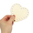 thumbnail image 3 of Uxcell 4" x 4" Base de Cesta de Ganchillo, 6Pcs Base de Madera en Blanco en Forma de Corazón para Hacer Cestas de Manualidades, 3 of 6