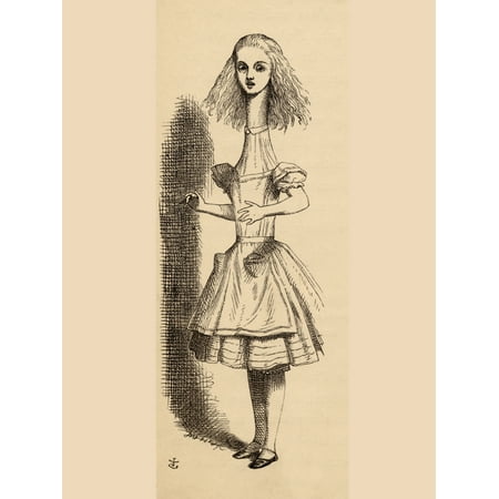 Alice Grows Taller Illustration By John Tenniel From The Book Alicess Adventures In Wonderland By Lewis Carroll Published 1891 Canvas Art - Ken Welsh  Design Pics (24 x