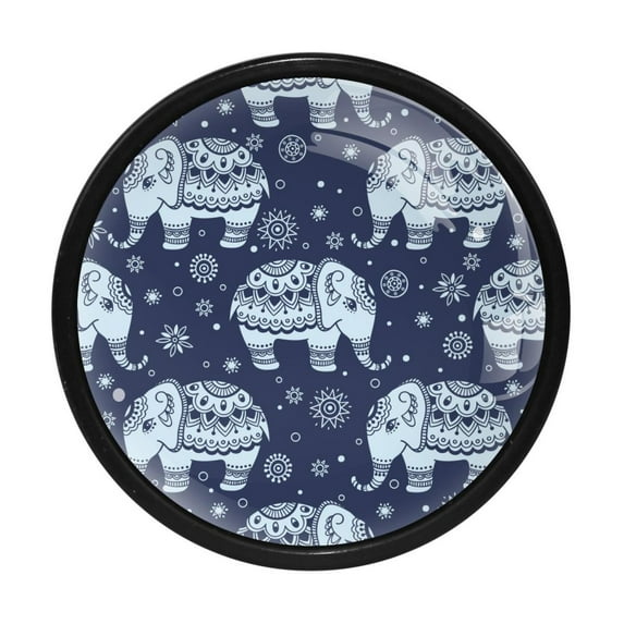 4 Pcs Tribal Ethnic Indian Knobs for Kitchen Cabinet Cupboard Dresser Bookcase Drawer Pulls Handles Round Home Decor