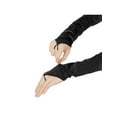 thumbnail image 4 of INSPIRE CHIC Women's Fingerless Sleeves Elbow Long 1920s Satin Gloves with Finger Loop One Size Black, 4 of 6