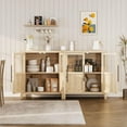 thumbnail image 4 of Sideboard Buffet Cabinet with 2 Glass Doors, 29" Large Buffet Cabinet with Storage, Modern Farmhouse Storage Cabinet Table for Kitchen Dining Room, Living Room, 4 of 8