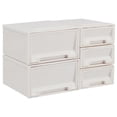 thumbnail image 4 of Organizador de cajones apilables Yotijar almacenamiento de plástico con cajón y compartimentos color Blanco, 4 of 8