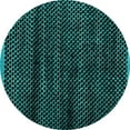 thumbnail image 1 of Ahgly Company Machine Washable Indoor Round Abstract Turquoise Blue Modern Area Rugs, 7' Round, 1 of 4