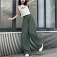 thumbnail image 2 of Coerni Kids Casual Pants Kids Girls Linen Wide Leg Pants Casual Loose High Waist Flowy Lightweight Trousers Solid Relax Fit Lantern Pant, 2 of 4