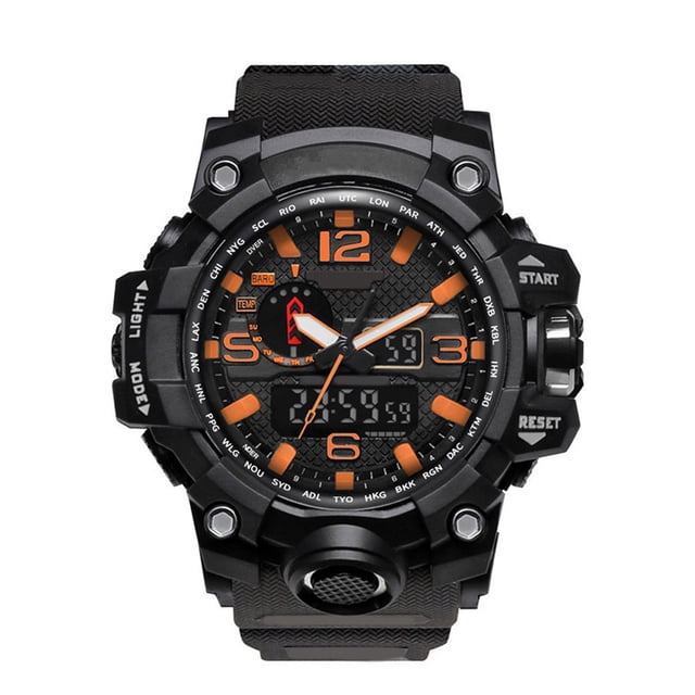Reloj deportivo para hombre, 50 m, resistente al agua al aire libre, relojes de pulsera para niño, reloj de pulsera LED para estudiantes, cronómetro a prueba de golpes Methold EL1061-02B