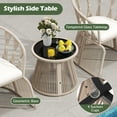 thumbnail image 2 of Gymax Set Of 3 Patio Leisure Chair Set Rope-Woven Armchairs & Table Set w/ Cushions, 2 of 7
