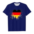 thumbnail image 2 of Hauts et T-Shirts pour Filles, T-Shirt à Manches Courtes et Col Rond avec Imprimé Drapeau Allemand, Tendance Mode Florale, 2 of 4