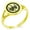 Gold, variant on Stainless Steel Bamboo Kamon Crest Minimalist Oval Top Polished Statement Signet Ring