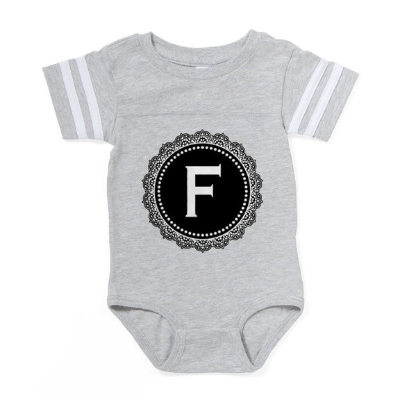 CafePress - Monogram Medallion F - Cute Infant Baby Football Bodysuit