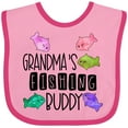 thumbnail image 3 of Inktastic Grandma's Fishing Buddy with Colorful Fish Boys or Girls Baby Bib, 3 of 4