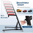 thumbnail image 2 of Chariot de Moteur Automobile Robuste Pliable Grand Chariot Capacité de 400 Lb Hauteur Réglable 45 Po -66 Po 4 Roulettes Pivotantes Plateau Rembourré Noir, 2 of 8