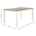 thumbnail image 5 of SAFAVIEH Silio Farmhouse Rectangle Dining Table, White/Natural, 5 of 7