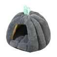 thumbnail image 1 of Nido para gatos semicerrado, acogedor, con forma de calabaza de invierno, colchón para mascotas Gris oscuro, 1 of 8