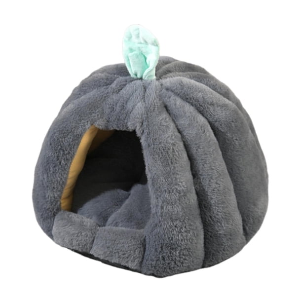 Casa para gatos, cama tipo canasta, cálida y acogedora para dormir con diseño semicerrado para Gris oscuro