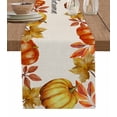 thumbnail image 7 of Fall Maple Leaves Table Runner-Cotton Linen- 72 Inch Holiday Dresser Scarves, Golden Red Orange Thanksgiving Pumpking Tablerunner for Kitchen Coffee/Dining Living Room Dinner Scarf Décor 16x72, 7 of 7