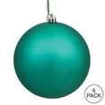 thumbnail image 3 of Vickerman 4" Teal Matte Ball Ornament, 6 per Bag, 3 of 5
