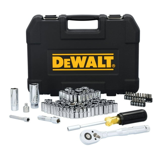 Juego de herramientas DEWALT Mechanics, accionamiento de 1/4 pulgadas, 84 piezas, DWMT45424
