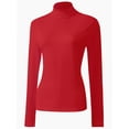 thumbnail image 2 of Women's Turtleneck Long Sleeve Shirts Slim Fitted Lightweight Base Layer Casual Tops, 2 of 5