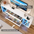 thumbnail image 5 of Blotout 94.5'' Fireplace TV Stand for 95/100''TV with 50'' Fireplace, LED Modern High Gloss Entertainment Center with Power Outlet, 4 Drawers, Adjustable Shelf, 2-Tier TV Console Cabinet, White, 5 of 9