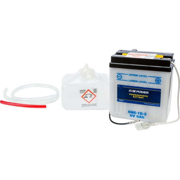 WPS - Western Power Sports 6N6-1D-2; Battery W / Acid Pack 6N6-1D-2