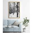 thumbnail image 2 of IDEA4WALL Framed Canvas Art Wall Decor Snow Pine Trees in Winter Time Nature Forest Watercolor Minimalism Modern Scenic Dramatic Black and White for Dorm Home Office - 24"x36", 2 of 4