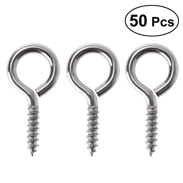 50 PCS Screw Eye Pin Peg Bails Jewelry Making Findings for Crafting - 1# (Silver)